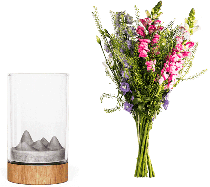 Váza Novaza Moon jako dárek na Valentýna s květinou zdarma